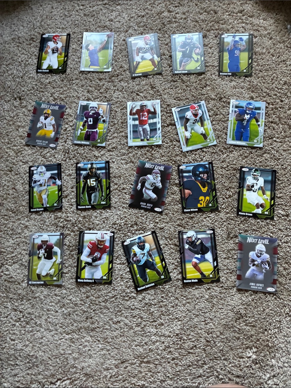 Football Trading Card Lot - Mixed Team Player Cards (Black/White)